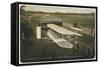 Wilbur Wright's Biplane is Returned to Its Hangar-null-Framed Stretched Canvas