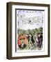 Wilbur Wright's First Flight in Europe at the Hanaudieres Racetrack Near Le Mans, France, 1908-null-Framed Giclee Print