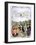 Wilbur Wright's First Flight in Europe at the Hanaudieres Racetrack Near Le Mans, France, 1908-null-Framed Giclee Print