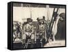 Wilbur Wright Shows His Plane to Alfonso XIII of Spain at the Ecole d'Aviation Pau France-null-Framed Stretched Canvas