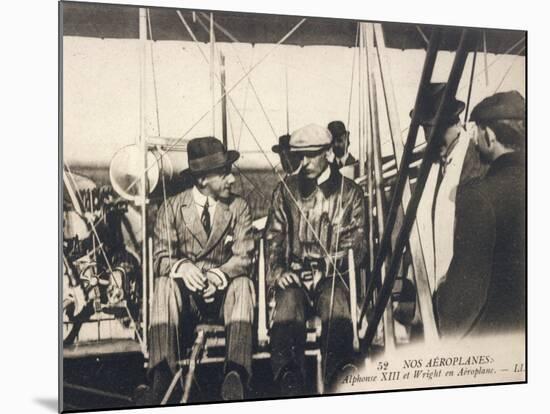 Wilbur Wright Shows His Plane to Alfonso XIII of Spain at the Ecole d'Aviation Pau France-null-Mounted Photographic Print