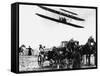 Wilbur Wright with His Plane in Flight at Pau in France, February 1909-null-Framed Stretched Canvas