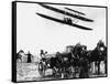 Wilbur Wright with His Plane in Flight at Pau in France, February 1909-null-Framed Stretched Canvas