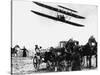 Wilbur Wright with His Plane in Flight at Pau in France, February 1909-null-Stretched Canvas