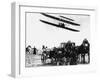 Wilbur Wright with His Plane in Flight at Pau in France, February 1909-null-Framed Photographic Print