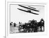 Wilbur Wright with His Plane in Flight at Pau in France, February 1909-null-Framed Photographic Print