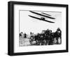 Wilbur Wright with His Plane in Flight at Pau in France, February 1909-null-Framed Photographic Print
