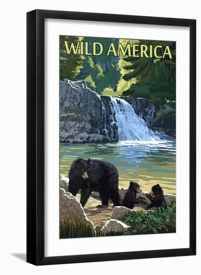 Wild America - National Park WPA Sentiment-Lantern Press-Framed Art Print