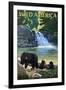 Wild America - National Park WPA Sentiment-Lantern Press-Framed Art Print