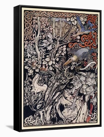 Wild and Shy and Monstrous Creatures Ranged in Her Plains and Forests'-Arthur Rackham-Framed Stretched Canvas