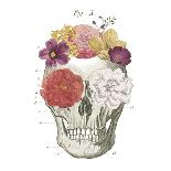 Floral Skull II-Wild Apple-Mounted Art Print
