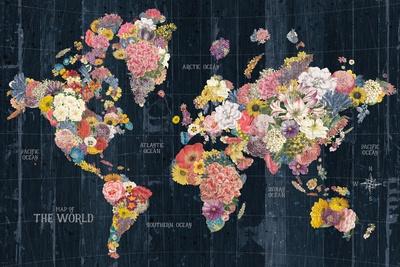 Botanical Floral Map Words
