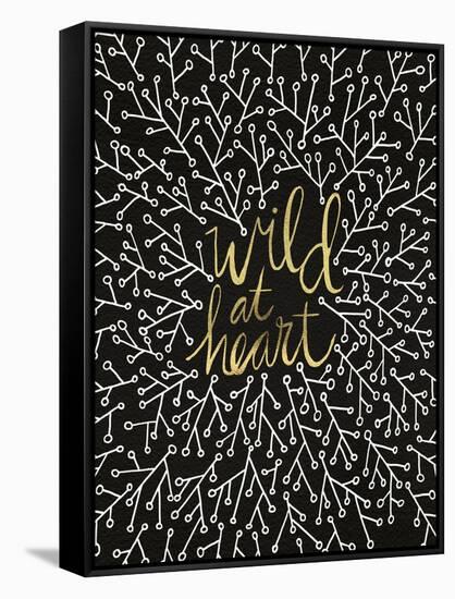 Wild at Heart - Black and Gold Palette-Cat Coquillette-Framed Stretched Canvas