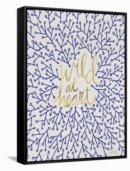 Wild at Heart - Navy and Gold Palette-Cat Coquillette-Framed Stretched Canvas