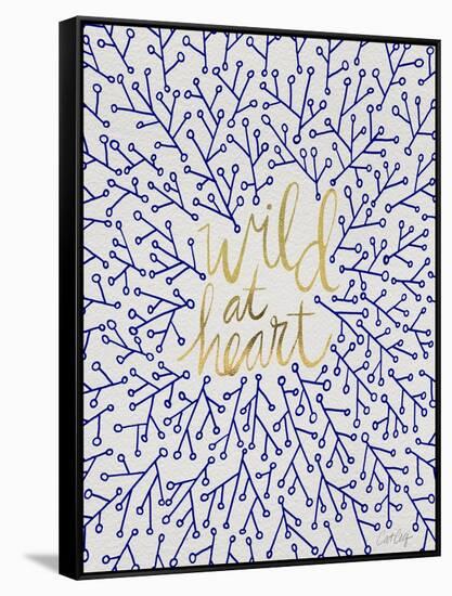 Wild at Heart - Navy and Gold Palette-Cat Coquillette-Framed Stretched Canvas