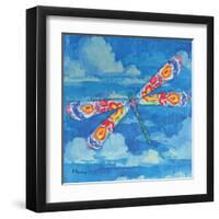 Wild Blue Dragonfly-Paul Brent-Framed Art Print