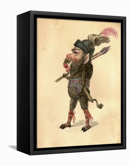 Wild Boar 1873 'Missing Links' Parade Costume Design-Charles Briton-Framed Stretched Canvas