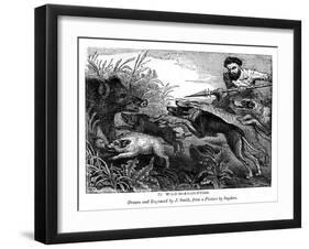 Wild Boar Hunting, C1600-1650-J Smith-Framed Giclee Print