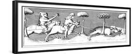 Wild Boar Hunting with Dogs, 14th Century-null-Framed Giclee Print