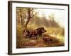 Wild Boar in the Black Forest, 1880-Moritz Muller-Framed Giclee Print