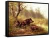 Wild Boar in the Black Forest, 1880-Moritz Muller-Framed Stretched Canvas