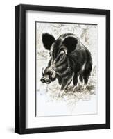 Wild Boar-English School-Framed Premium Giclee Print