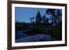 Wild camping site by night, Stora Le Lake, Dalsland, Götaland, Sweden-Andrea Lang-Framed Photographic Print