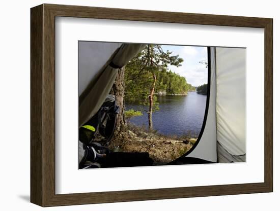 Wild camping, Stora Le Lake, Dalsland, Götaland, Sweden-Andrea Lang-Framed Photographic Print