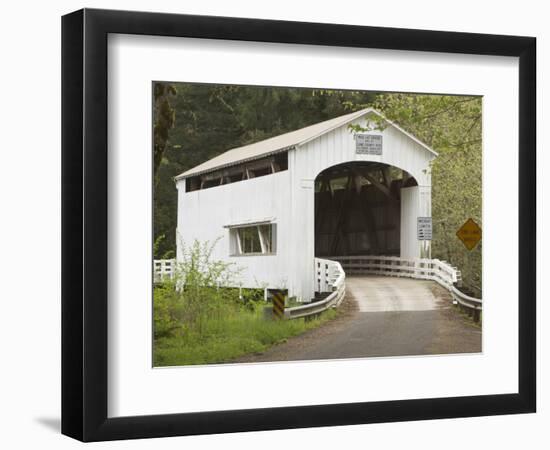 Wild Cat Covered Bridge, Lane County, Oregon, USA-William Sutton-Framed Photographic Print
