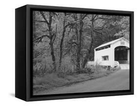 Wild Cat Covered Bridge, Lane County, Oregon, USA-William Sutton-Framed Stretched Canvas