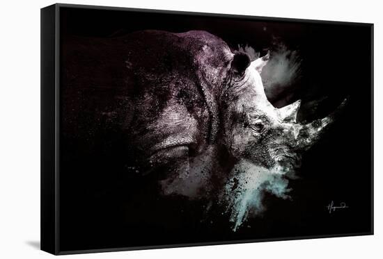 Wild Explosion Collection - The Rhino-Philippe Hugonnard-Framed Stretched Canvas