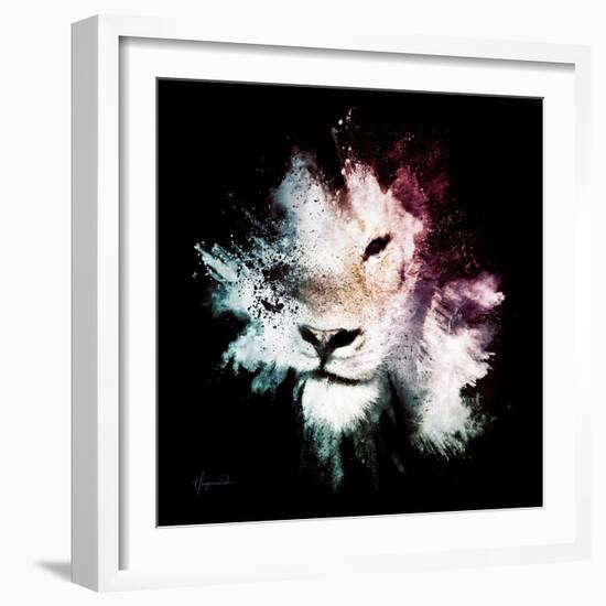Wild Explosion Square Collection - The Lion-Philippe Hugonnard-Framed Art Print