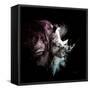 Wild Explosion Square Collection - The Rhino-Philippe Hugonnard-Framed Stretched Canvas