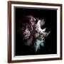 Wild Explosion Square Collection - The Rhino-Philippe Hugonnard-Framed Art Print