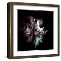 Wild Explosion Square Collection - The Rhino-Philippe Hugonnard-Framed Art Print