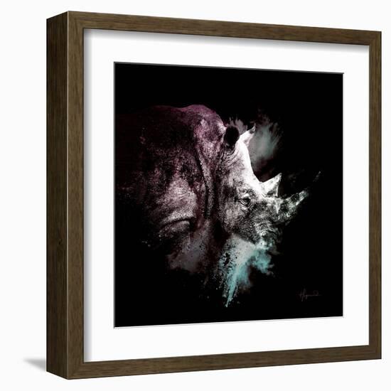 Wild Explosion Square Collection - The Rhino-Philippe Hugonnard-Framed Art Print