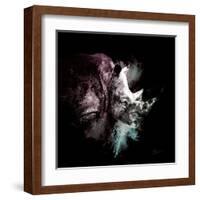 Wild Explosion Square Collection - The Rhino-Philippe Hugonnard-Framed Art Print