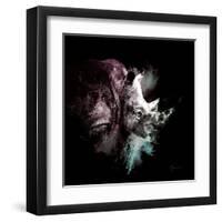 Wild Explosion Square Collection - The Rhino-Philippe Hugonnard-Framed Art Print