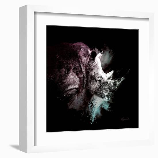 Wild Explosion Square Collection - The Rhino-Philippe Hugonnard-Framed Art Print