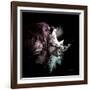 Wild Explosion Square Collection - The Rhino-Philippe Hugonnard-Framed Art Print