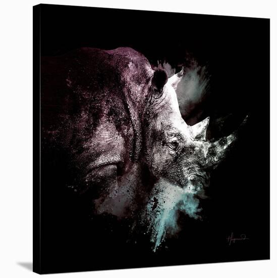 Wild Explosion Square Collection - The Rhino-Philippe Hugonnard-Stretched Canvas