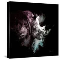 Wild Explosion Square Collection - The Rhino-Philippe Hugonnard-Stretched Canvas