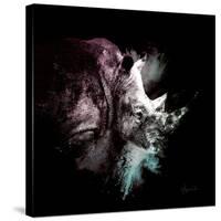 Wild Explosion Square Collection - The Rhino-Philippe Hugonnard-Stretched Canvas