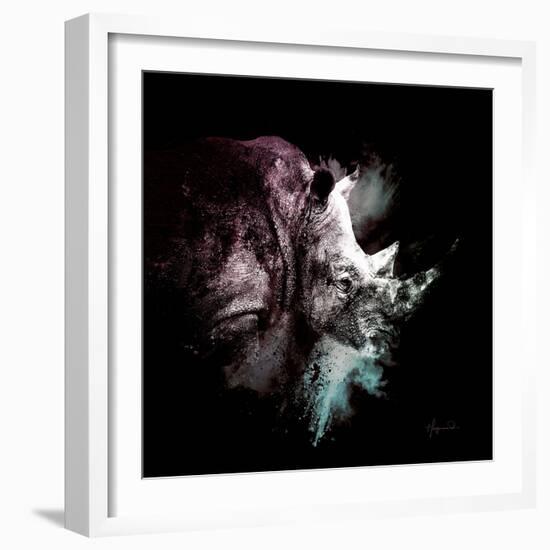 Wild Explosion Square Collection - The Rhino-Philippe Hugonnard-Framed Art Print