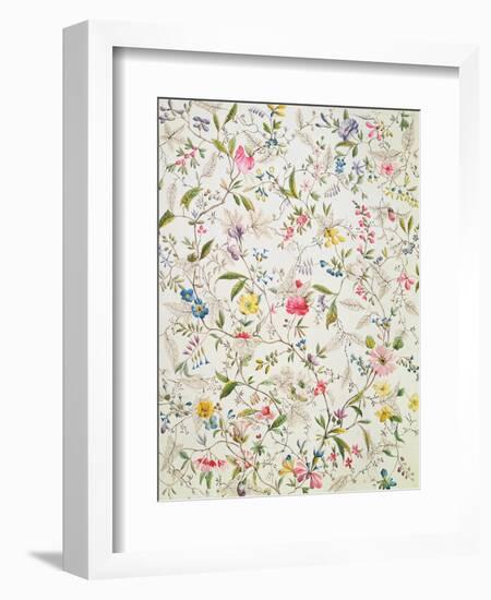 Wild Flowers Design for Silk Material, C.1790-William Kilburn-Framed Giclee Print