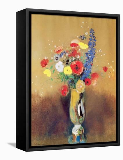 Wild Flowers in a Long-necked Vase, c.1912-Odilon Redon-Framed Stretched Canvas