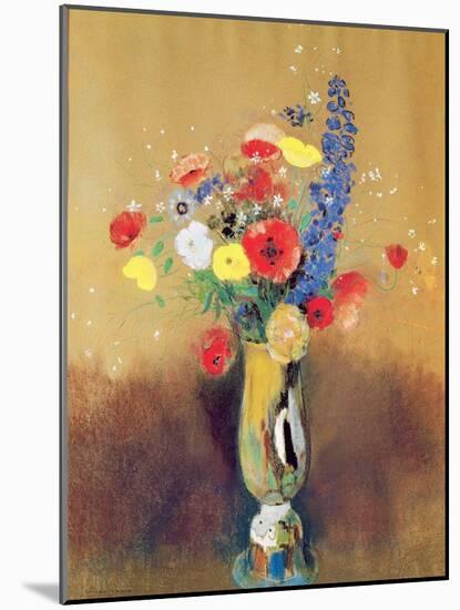 Wild Flowers in a Long-necked Vase, c.1912-Odilon Redon-Mounted Giclee Print