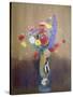 Wild Flowers in a Long-Necked Vase-Odilon Redon-Stretched Canvas