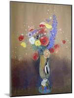 Wild Flowers in a Long-Necked Vase-Odilon Redon-Mounted Giclee Print