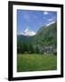 Wild Flowers in a Meadow with the Town of Zermatt and the Matterhorn Behind, in Switzerland, Europe-Rainford Roy-Framed Photographic Print